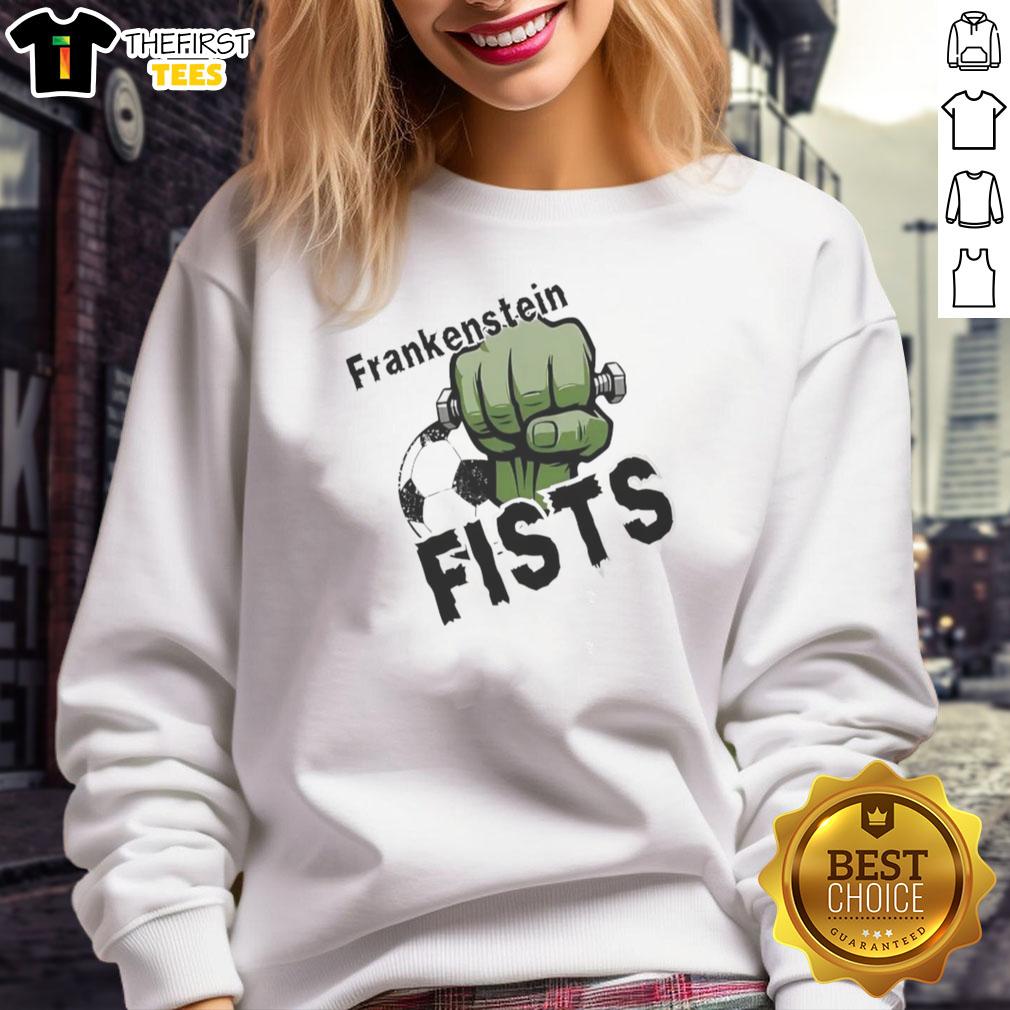 top-frankenstein-fists-soccer-sweatshirt Top Frankenstein Fists soccer sweatshirt featuring a unique design, perfect for fans of quirky sports apparel.