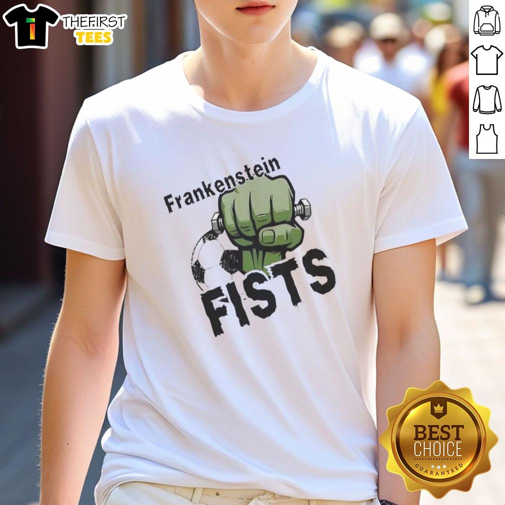 top-frankenstein-fists-soccer-t-shirt-1 Top Frankenstein Fists Soccer T-Shirt featuring a vibrant graphic design perfect for soccer fans and Halloween enthusiasts.
