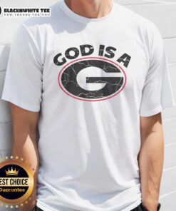 Top God Is A G Georgia Bulldogs T-Shirt featuring bold graphics, perfect for fans supporting UGA sports.
