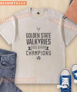 Top Golden State Valkyries WNBA Champions 2025 washed t-shirt featuring team logo and vibrant colors.