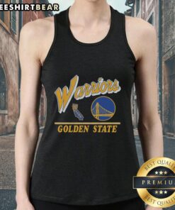 Vintage Golden State Warriors fly-by tank top for fans, showcasing team pride and classic style in bold colors.