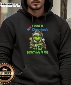 Cozy hoodie with 'It's Fine, Everything Is Fine' design, perfect for Grinch Christmas fans and festive holiday spirit.