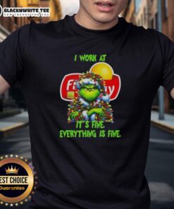 Top Grinch Christmas Tree T-Shirt featuring 'It's Fine, Everything Is Fine' design by Frito Lay, perfect for the holidays.