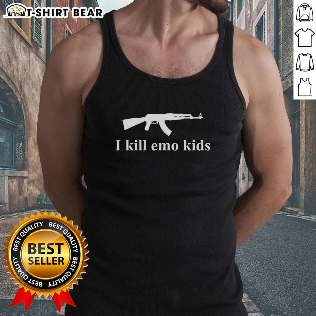 Top Gun I Kill Emo Kids Tank Top Top Gun I Kill Emo Kids Tank Top featuring bold graphic design, perfect for fans of edgy fashion and movie-inspired apparel.