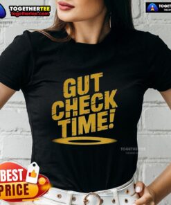 Top Gut Check Time Ladies Tee in vibrant colors, perfect for casual wear and showcasing a fun, confident style.