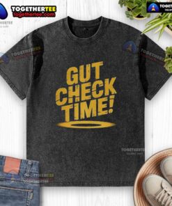 Alt Text: Top Gut Check Time washed t-shirt in casual style, showcasing a comfortable fit and trendy design for everyday wear.
