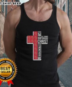 USC Trojans football cross tank top featuring 'I Can Do All Things Through Christ Who Strengthens Me' design.