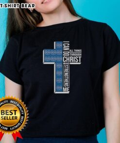 Top I Can Do All Things Through Christ Who Strengthens Me Utah State Aggies Football Cross Ladies Tee design