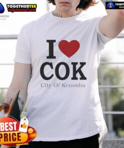 Alt Text: Top I Love Cok City of Kenosha T-Shirt design featuring a vibrant graphic and stylish typography.