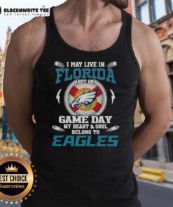 Philadelphia Eagles tank top for game day, showcasing pride for the team despite living in Florida.