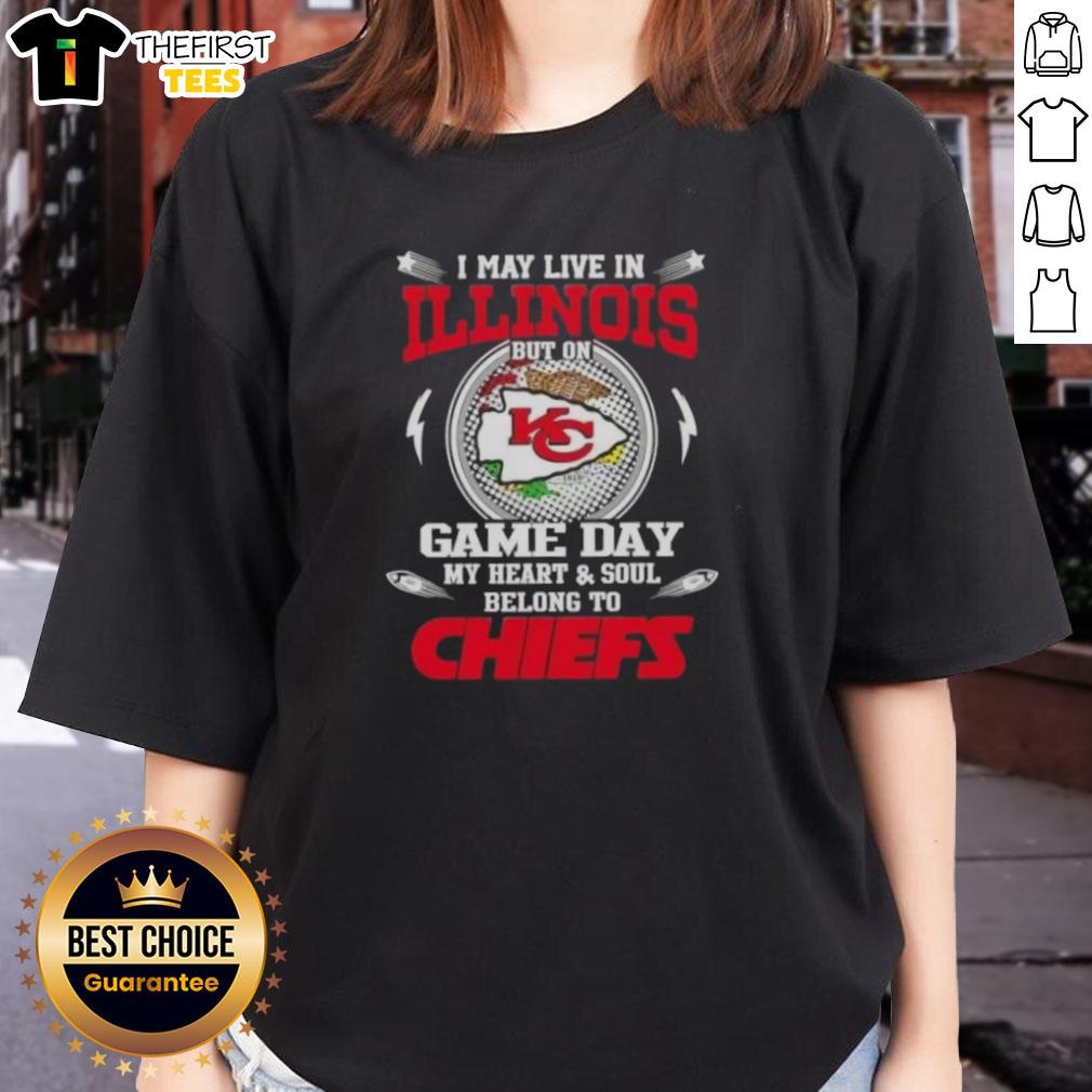 top-i-may-live-in-illinois-but-on-game-day-my-heart-and-soul-belongs-to-kansas-city-chiefs-ladies-tee Alt Text: Kansas City Chiefs ladies tee for game day, showcasing pride and love for the team, perfect for fans in Illinois.