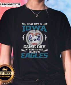 Philadelphia Eagles ladies tee, perfect for game day, showing team spirit for Eagles fans living in Iowa.