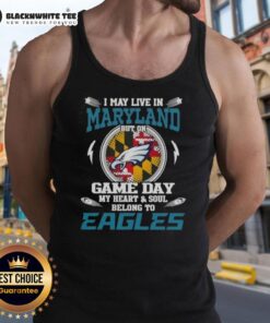 Philadelphia Eagles tank top design: 'I may live in Maryland, but on game day my heart belongs to the Eagles.'
