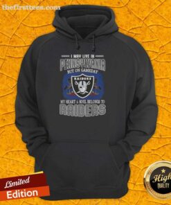 Raiders hoodie worn proudly in Pennsylvania, showcasing team spirit on game day with bold graphics and vibrant colors.