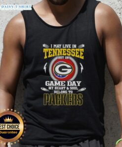 Green Bay Packers tank top showcasing team pride; perfect for game day in Tennessee. Heart and soul belong to Packers!