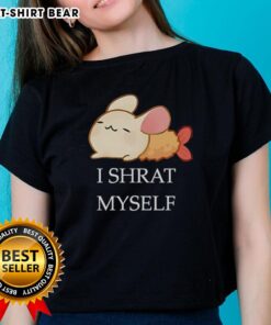 Cartoon ladies graphic on a stylish tee, featuring the phrase 'Top I Shrat Myself', perfect for casual wear.