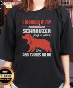 Miniature Schnauzer dog in a humorous 'Oh No' pose, perfect for ladies' tee designs featuring fun pet themes.