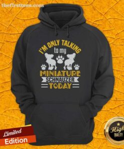 Cozy hoodie featuring 'I'm Only Talking To My Miniature Schnauzer Today' design, perfect for dog lovers and pet owners.
