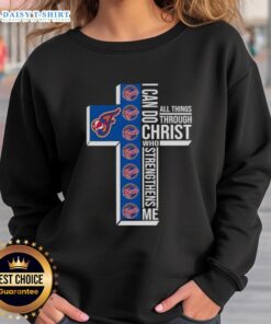 Top Indiana Fever Cross 'I Can Do All Things Through Christ Who Strengthens Me' Sweatshirt for fans and athletes.