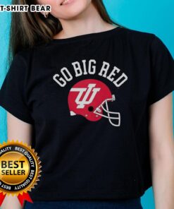 Alt Text: Top Indiana Hoosiers Go Big Red helmet design on a stylish ladies tee, perfect for fans and game day apparel.
