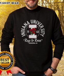 Vintage 1968 Indiana Hoosiers Rags to Roses sweatshirt showcasing iconic team colors and logo, perfect for fans.