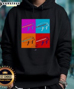 Top Josh Allen Buffalo Bills illustration signature hoodie featuring vibrant team colors and bold design for fans.