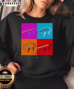 Top Josh Allen Buffalo Bills illustration signature sweatshirt featuring vibrant team colors and iconic player design.