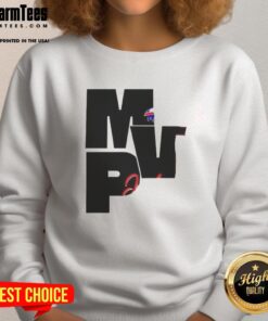 Alt Text: Josh Allen Buffalo Bills MVP sweatshirt featuring 'Be Good, Do Good, God Bless' slogan in team colors.