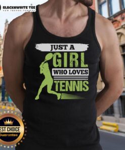 Top Just A Girl Who Loves Tennis Tank Top in vibrant colors, perfect for tennis lovers and casual wear.
