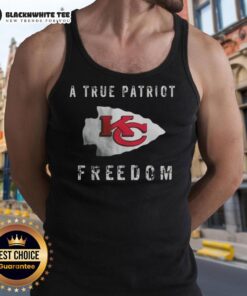 Alt Text: Top Kansas City Chiefs football A True Patriot Freedom tank top for fans, showcasing team spirit and style.