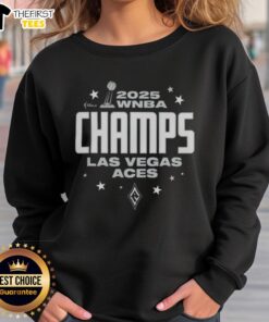 Top Las Vegas Aces 2025 WNBA Finals Champions Victory Sweatshirt featuring team logo and celebratory design.