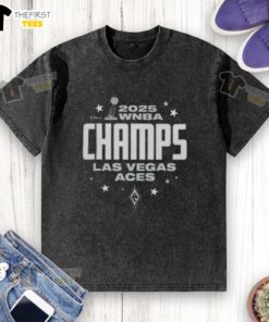 Alt Text: Top Las Vegas Aces 2025 WNBA Finals Champions Victory Washed T-Shirt design featuring team colors and logo.