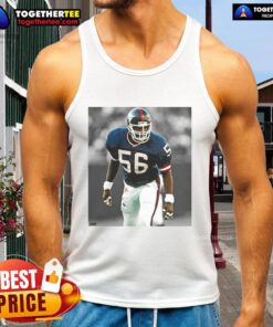 Top Lawrence Taylor New York Giants football tank top featuring vibrant team colors and iconic player graphics.