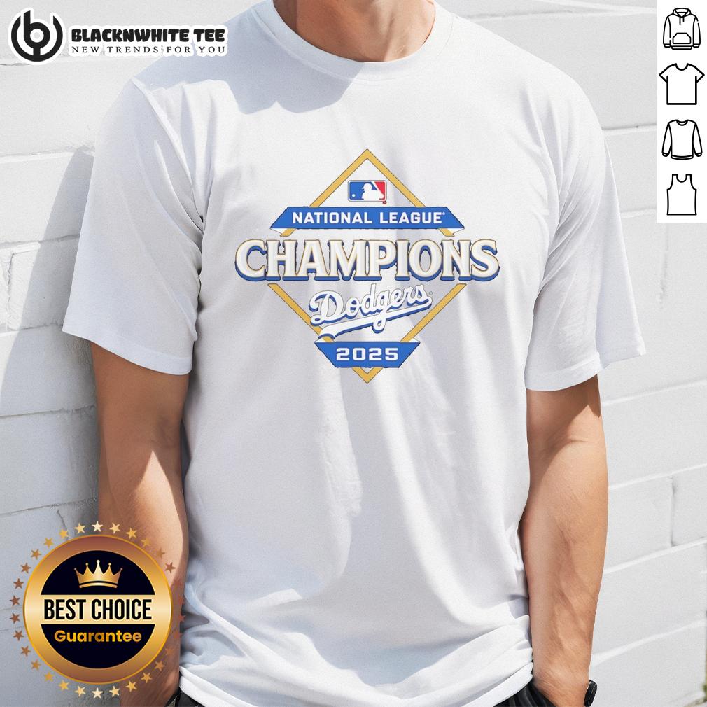 Top Los Angeles Dodgers 2025 National League Champions Diamond Logo T Shirt Alt Text: Top Los Angeles Dodgers 2025 National League Champions diamond logo t-shirt design featuring vibrant team colors.