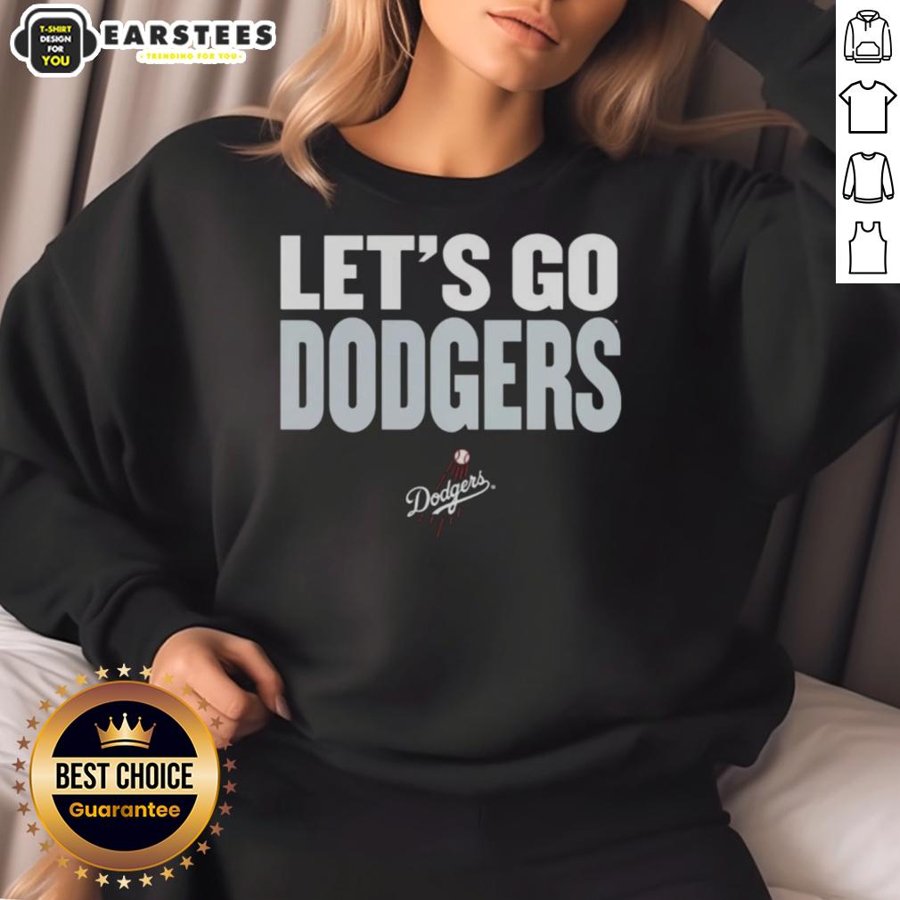 top-los-angeles-dodgers-slogan-lets-go-dodgers-sweatshirt Alt Text: Top Los Angeles Dodgers slogan sweatshirt with 'Let's Go Dodgers' design, perfect for fans and game day attire.