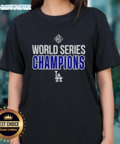 2025 Los Angeles Dodgers World Series Champions ladies tee featuring team logo and vibrant design for fans.