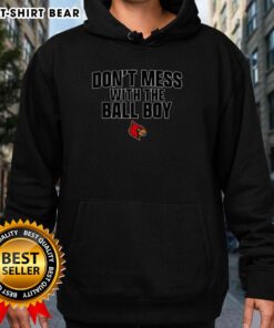 Alt Text: Top Louisville Cardinals Football hoodie featuring 'Don't Mess With The Ball Boy' design, perfect for fans.