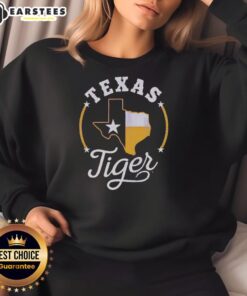 Top LSU Tigers Texas Tigers sweatshirt featuring vibrant team colors and logo for fans and supporters.