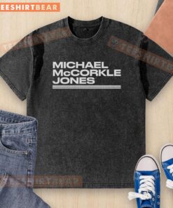 Top Mac Jones San Francisco 49ers washed t-shirt featuring Michael McCorkle Jones design, perfect for fans.