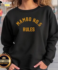 Stylish Top Mambo No 5 Rules sweatshirt featuring vibrant colors and casual design, perfect for trendy outfits.