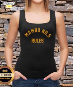 Stylish Top Mambo No 5 Rules tank top featuring vibrant colors and a trendy design, perfect for summer fashion.