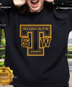 Top Maroon Southwest Texas Bobcats Cuar Texas State 1899 Sweatshirt featuring bold logo and comfortable design.