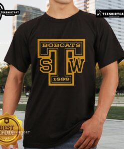 Top Maroon Southwest Texas Bobcats Cuar Texas State 1899 T-shirt featuring logo and vintage design for fans.