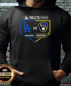 Stylish hoodie featuring the 2025 NLCS matchup between Milwaukee Brewers and Los Angeles Dodgers.