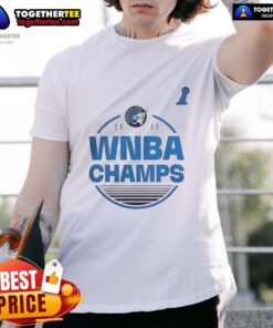 Top Minnesota Lynx 2025 WNBA Finals Champion T-Shirt featuring team logo and celebratory design in vibrant colors.