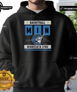 Top Minnesota Lynx basketball skyline hoodie featuring vibrant team colors and cityscape design, perfect for fans.
