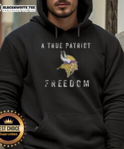 Top Minnesota Vikings Football A True Patriot Freedom Hoodie in purple, perfect for fans showing team spirit.