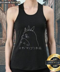 Vintage tank top featuring a character sketch of Totoro from Studio Ghibli's My Neighbor Totoro, perfect for fans.