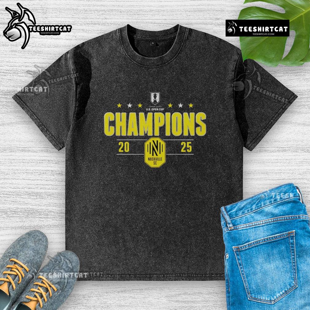 Top Nashville Sc 2025 Lamar Hunt U.S. Open Cup Champions Washed T Shirt Top Nashville SC 2025 Lamar Hunt U.S. Open Cup Champions washed t-shirt showcasing team pride and victory.