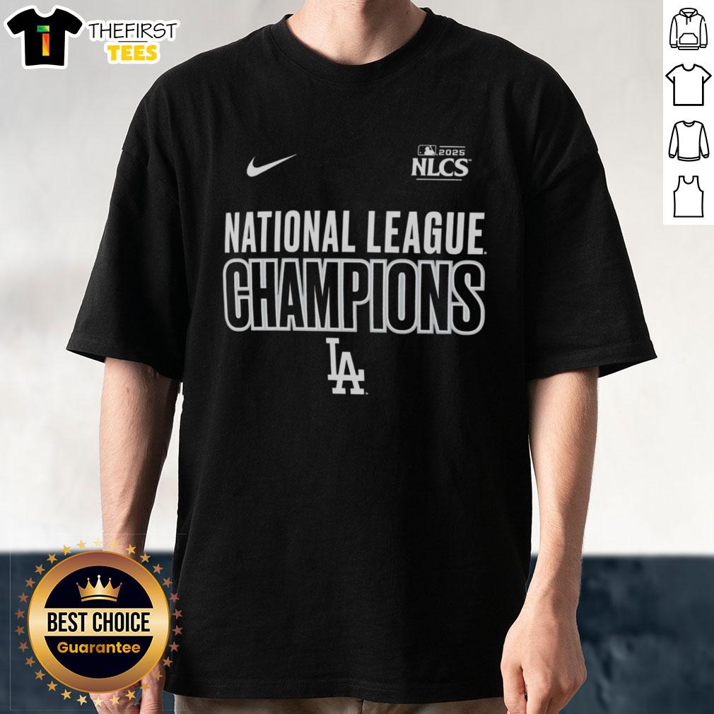 top-national-league-champions-2025-nlcs-los-angeles-dodgers-logo-t-shirt Alt Text: 2025 NLCS Los Angeles Dodgers Logo T-Shirt celebrating Top National League Champions with vibrant design.